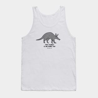 Aardvark - This Planet Is My Home Too - animal ink art - on white Tank Top